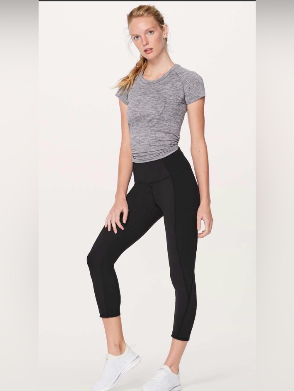 lululemon athletica Black Girls' Athletic Leggings with Ankle Ruching